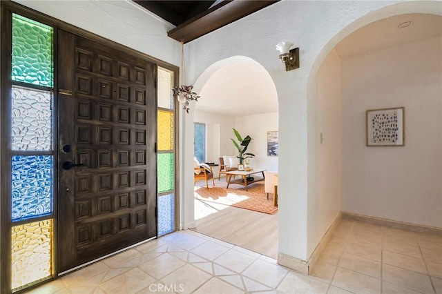 view of tiled foyer