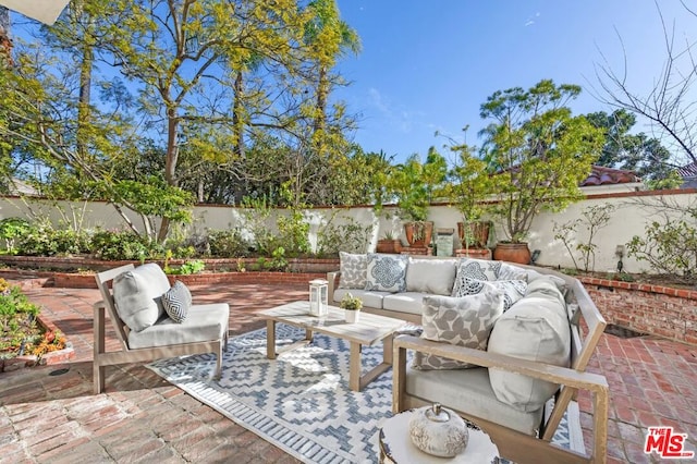 view of patio with outdoor lounge area