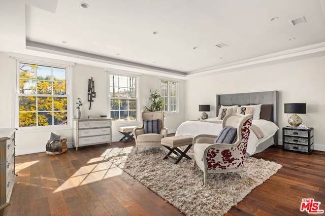 bedroom featuring dark wood-type flooring