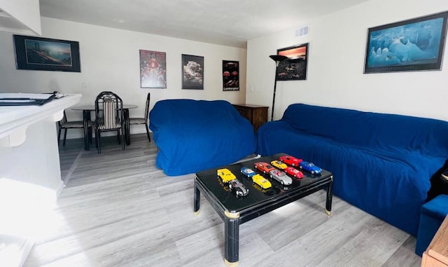 living room featuring light hardwood / wood-style flooring