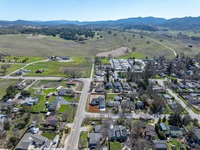 aerial view featuring a residential view and a mountain view