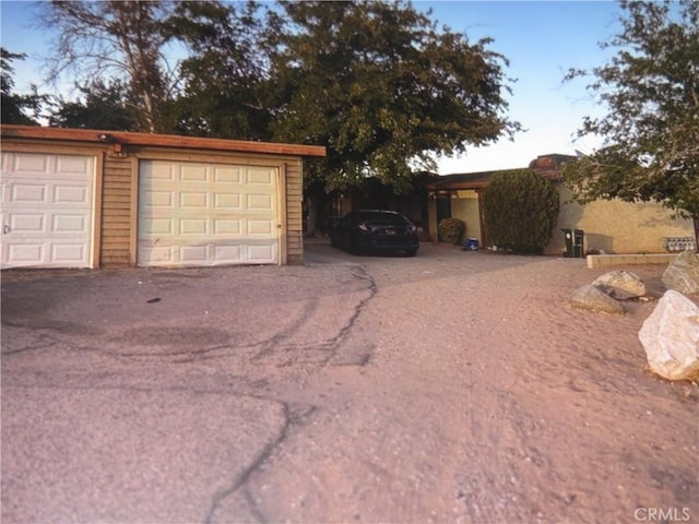 view of garage