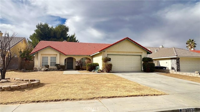 single story home featuring a garage