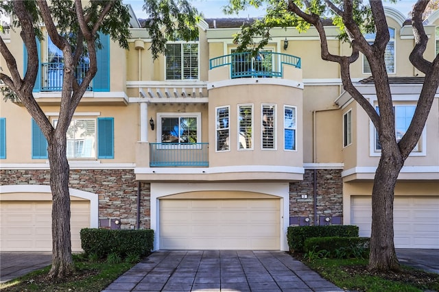 view of property with a garage