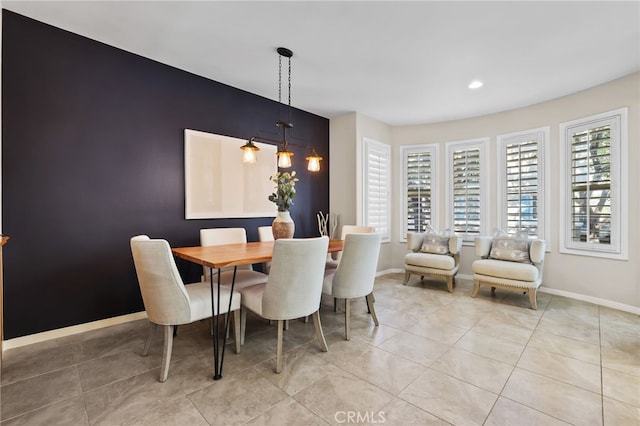 view of tiled dining area