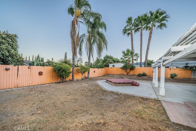 view of yard with a patio area