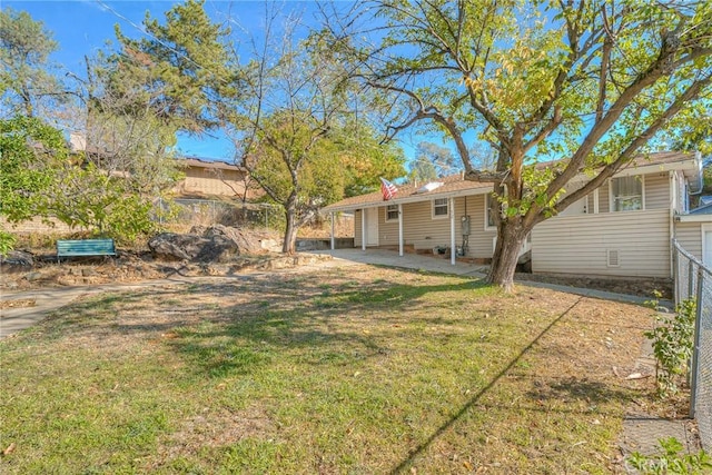 view of yard with a patio area