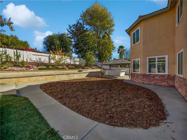 view of yard with a gazebo