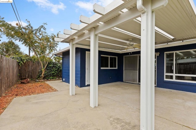 view of patio / terrace with ceiling fan