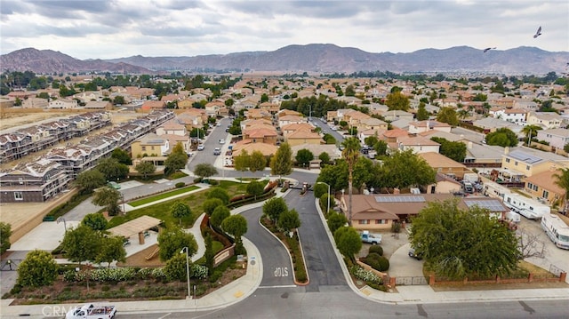 aerial view with a mountain view