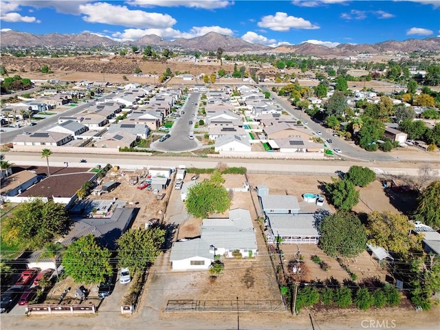 aerial view with a mountain view