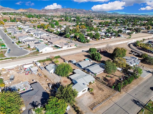 aerial view with a mountain view