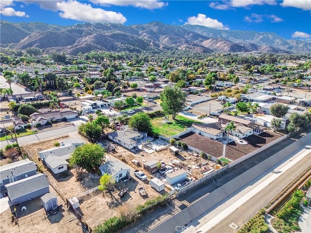 drone / aerial view with a mountain view