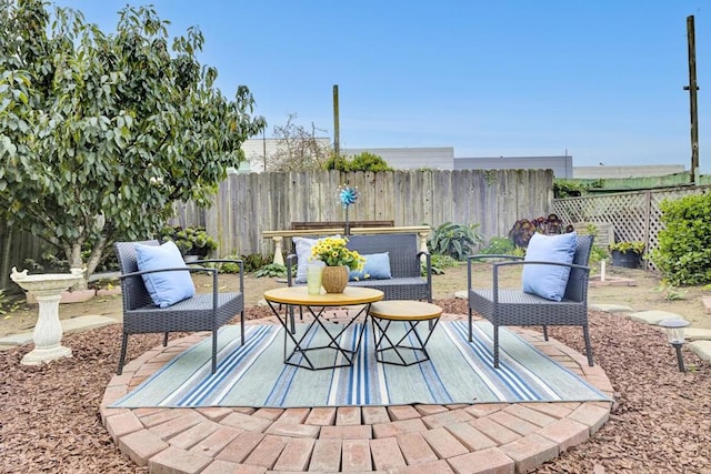 view of patio featuring outdoor lounge area