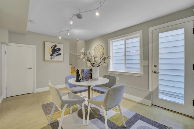 dining room featuring light hardwood / wood-style floors