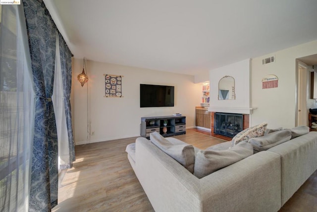 living room featuring hardwood / wood-style flooring