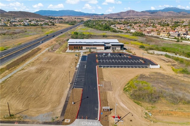 aerial view with a mountain view