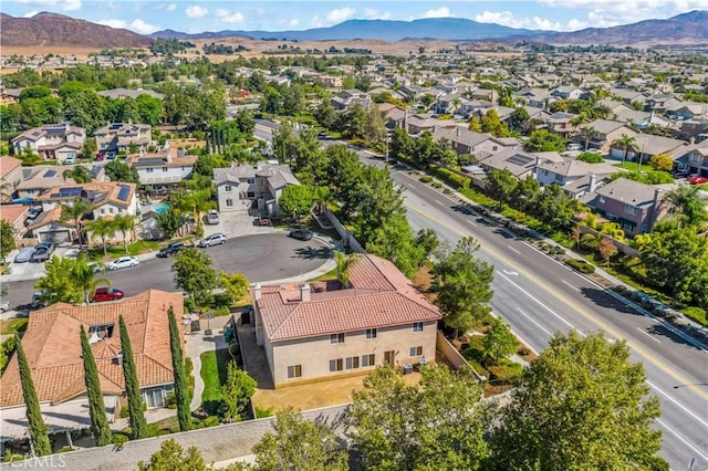 aerial view with a residential view and a mountain view