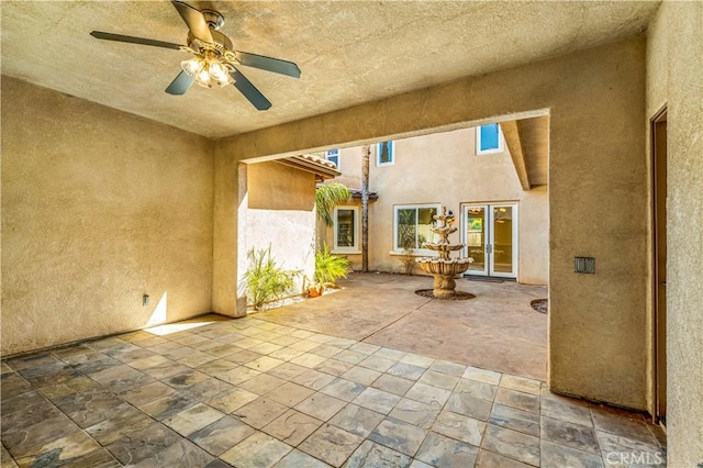 view of patio with a ceiling fan