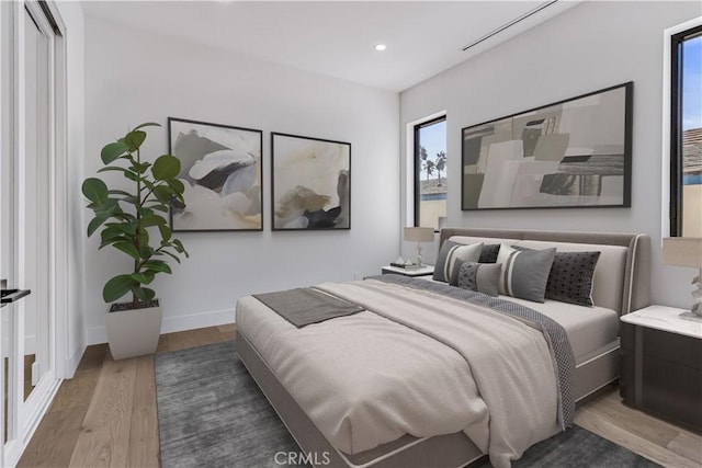 bedroom featuring hardwood / wood-style floors