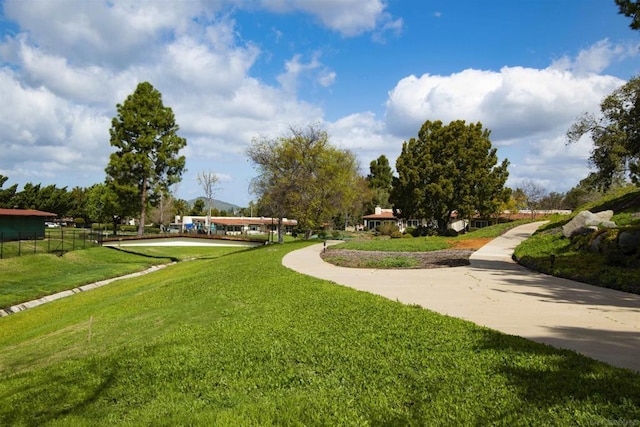 view of home's community featuring a lawn