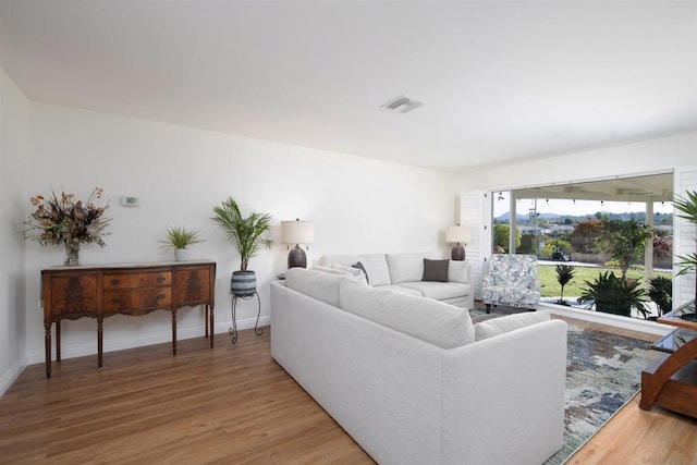 living room featuring hardwood / wood-style floors