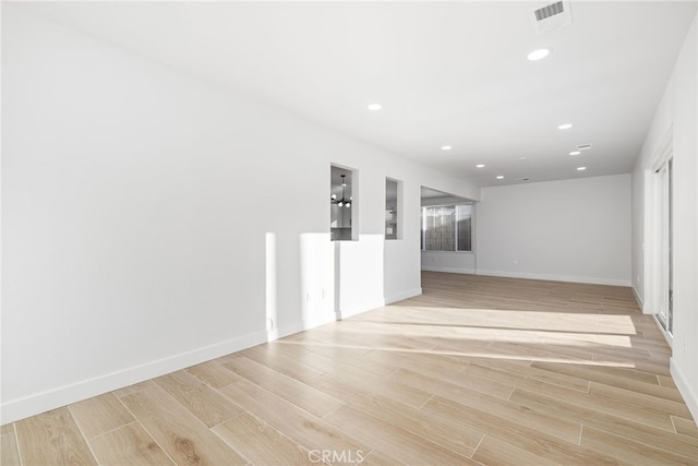 empty room featuring light wood-type flooring