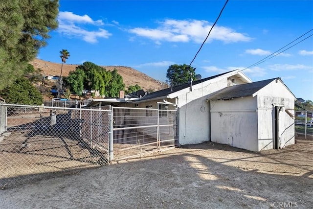 exterior space with a mountain view