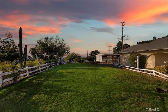 view of yard featuring fence