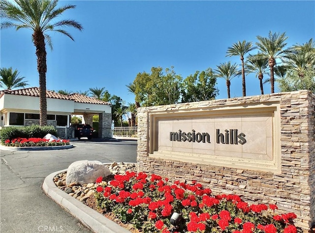 view of community sign