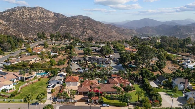 bird's eye view featuring a mountain view