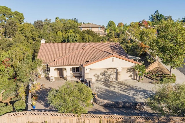 view of front of house with a garage