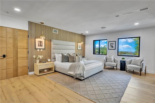 bedroom featuring light wood-type flooring