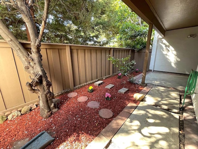 view of yard with a patio area