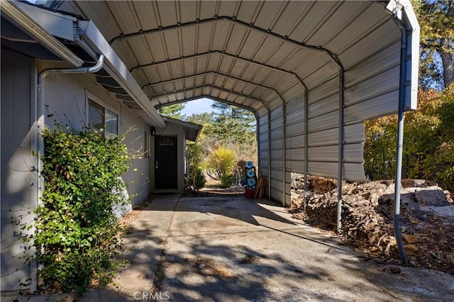 view of parking featuring a carport