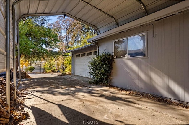 view of garage