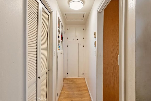 hall featuring light wood-type flooring