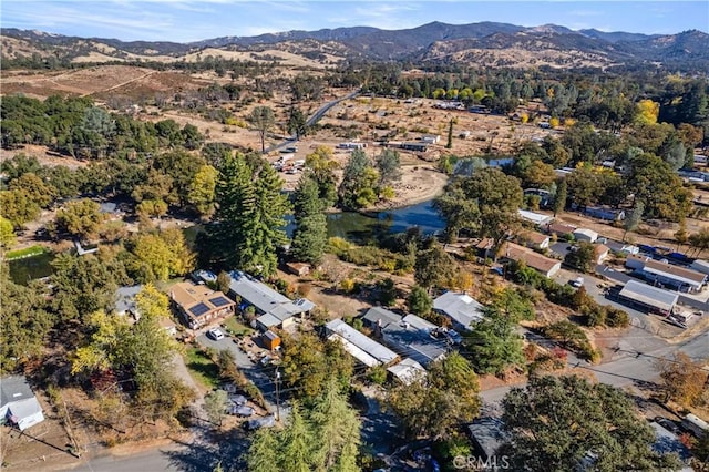 aerial view featuring a mountain view