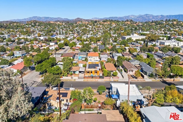 bird's eye view featuring a mountain view