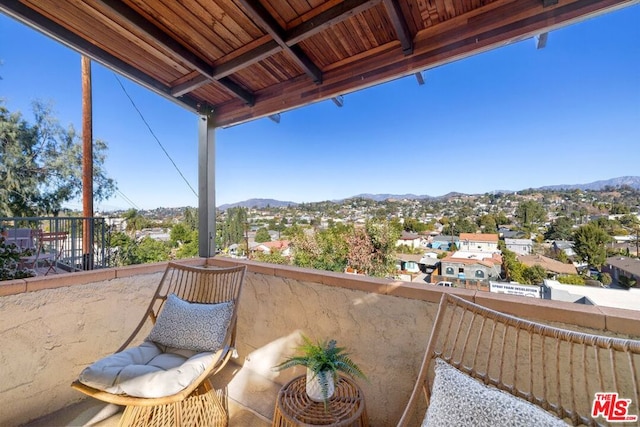 balcony with a mountain view