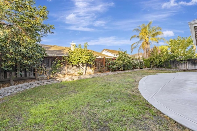 view of yard featuring a patio