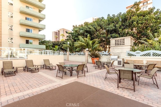 view of patio / terrace with a grill