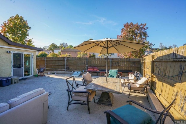 view of patio with an outdoor hangout area