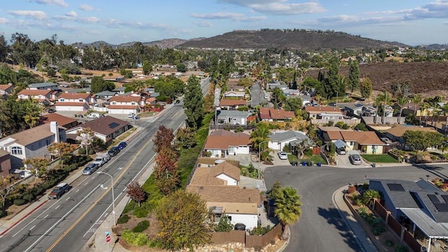 drone / aerial view with a mountain view