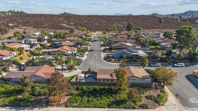 drone / aerial view with a mountain view