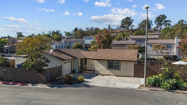 view of front facade with a garage