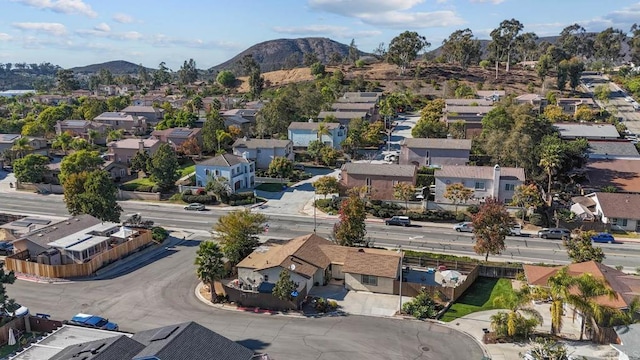 bird's eye view with a mountain view