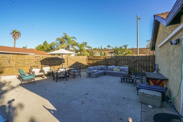 view of patio with outdoor lounge area