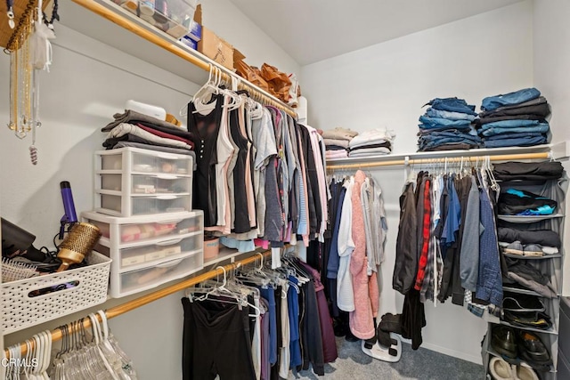 spacious closet featuring carpet