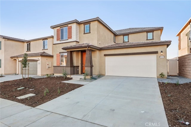 view of front of house with a garage